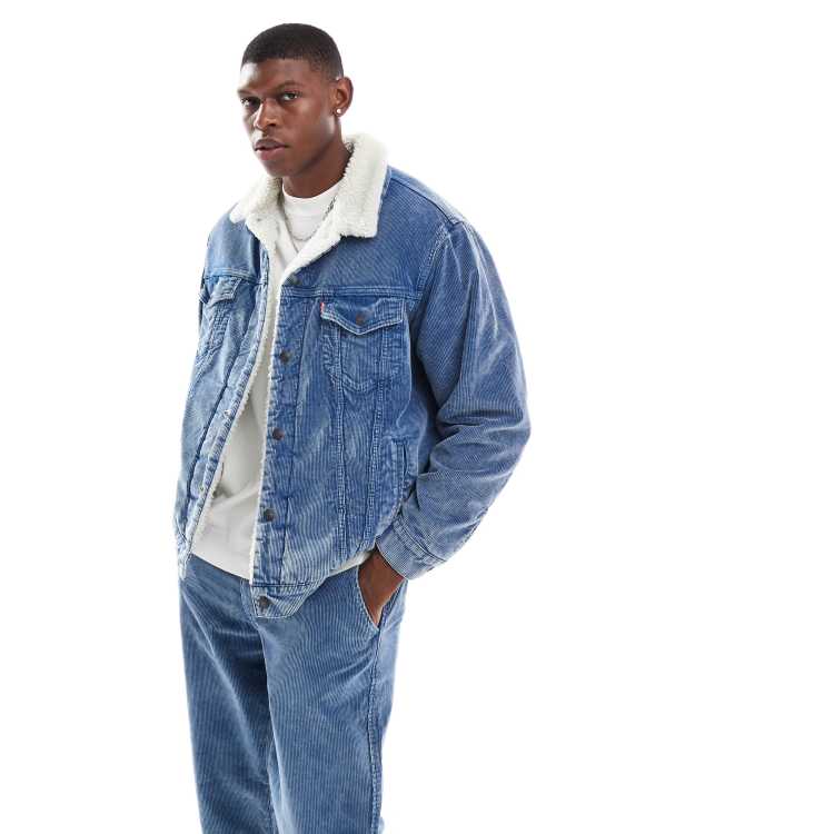 Levis denim borg jacket sales