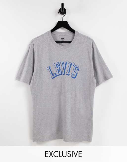 Levi's relaxed fit t-shirt in gray with collegiate logo exclusive to ASOS