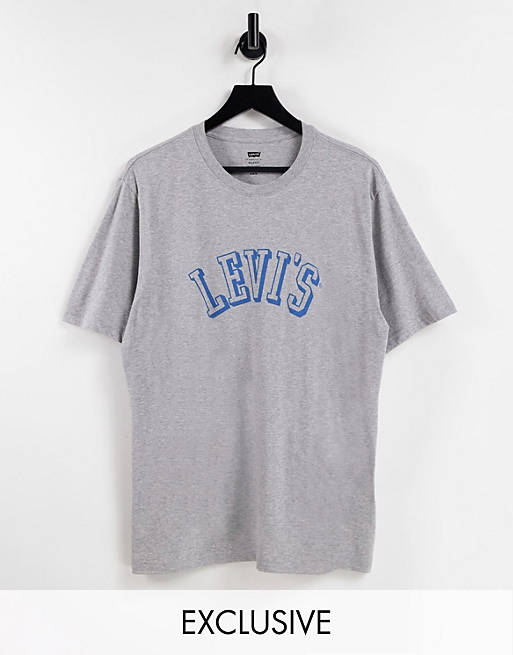 Levi's relaxed fit t-shirt in grey with collegiate logo exclusive to ASOS