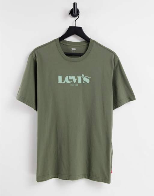 Levi's olive green store t shirt