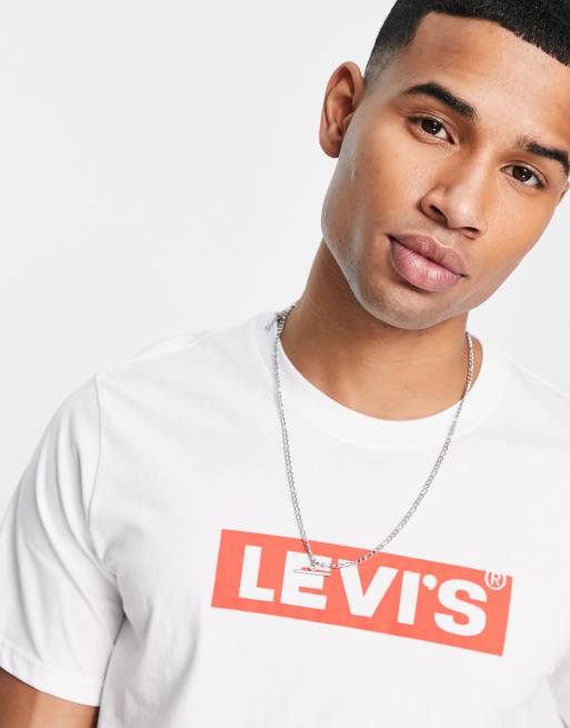 Levi s relaxed fit T shirt with logo in white ASOS