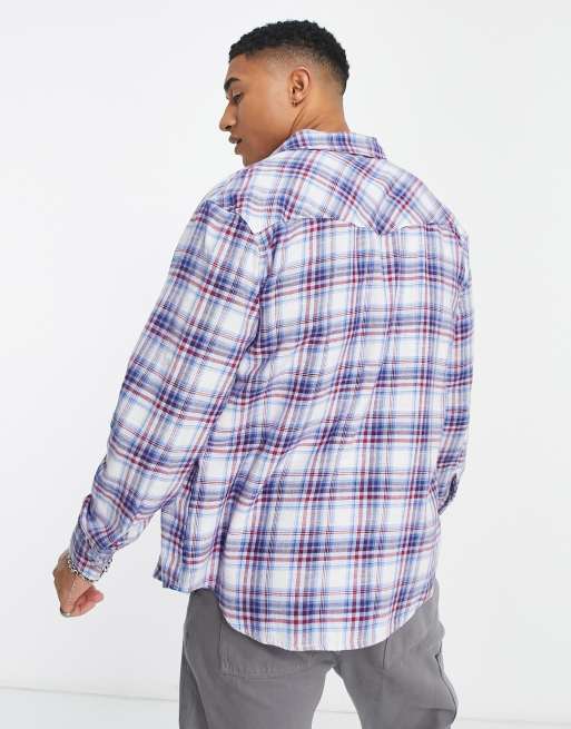 Levis blue shop check shirt