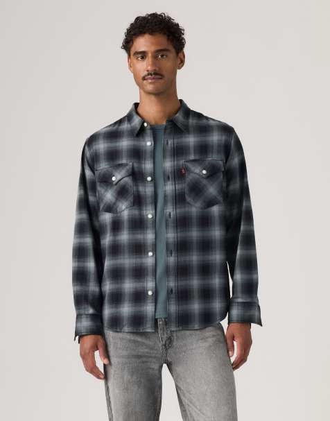 Levi's Relaxed fit western shirt in blue denim - view 1