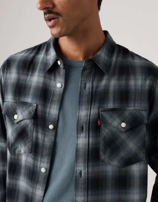 Levi's Relaxed fit western shirt in blue denim, 3 of 4