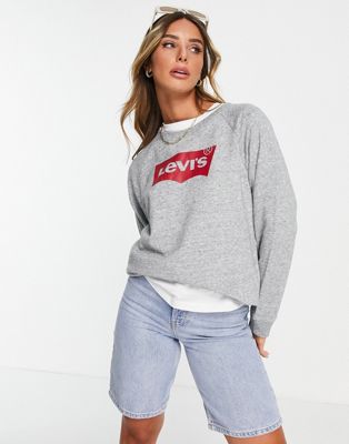 Levi's relaxed graphic logo fleece sweatshirt in grey