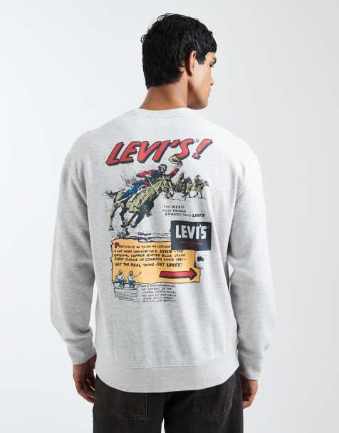 Levi's relaxed graphic print sweatshirt in grey marl - view 1