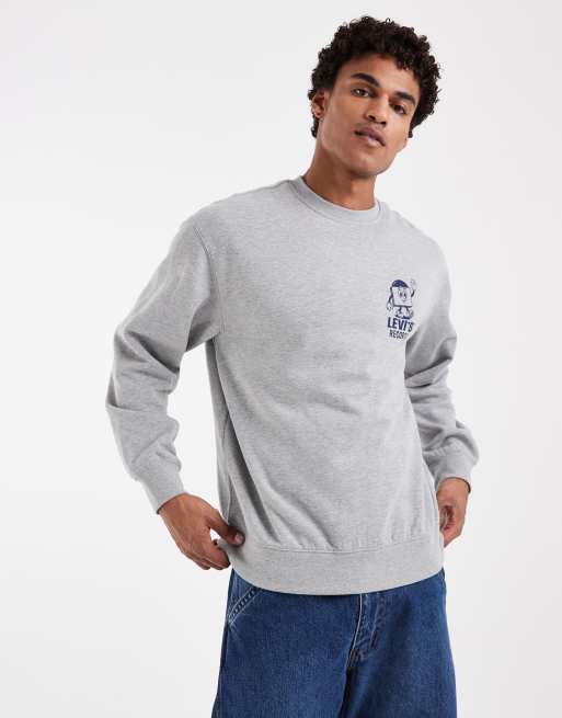 Levi's relaxed sweatshirt met grafische print op de achterkant in grijs, 2 van 5