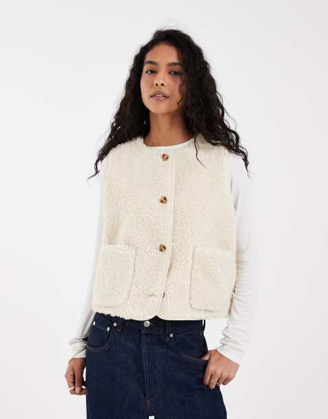 Levi's – Rema – Biały bezrękawnik ze sztucznego kożuszka - view 1