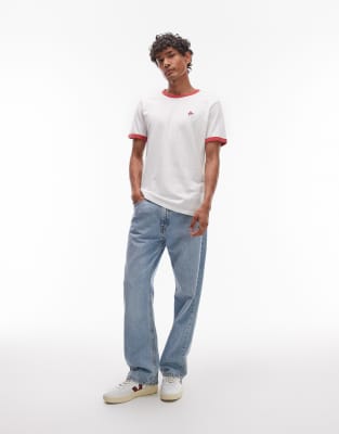 Levi's Retro Embroidered Ringer Tee In White