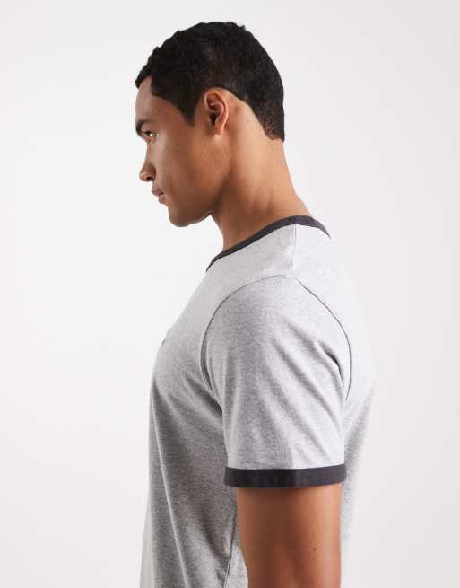 Levi's - Retro gebreid cowboy T-shirt met gekleurd randje in gemêleerd grijs, 5 van 5