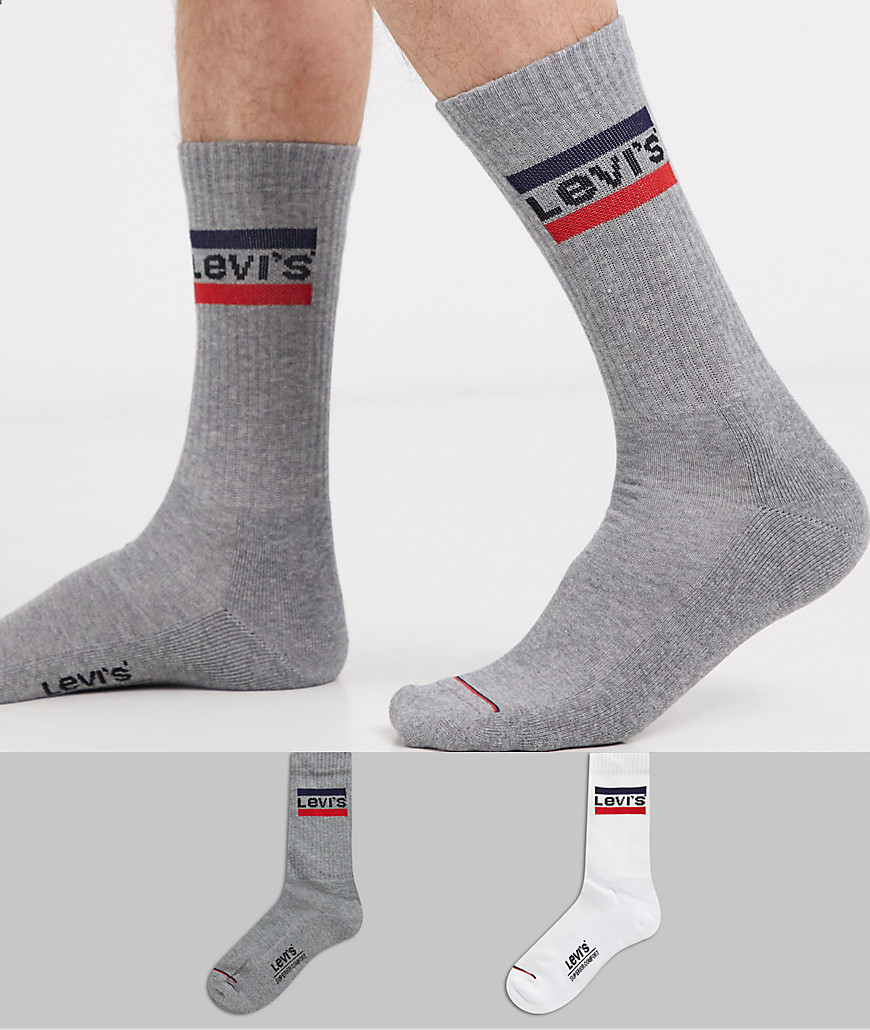 Levi's retro logo socks 2 pack-Multi