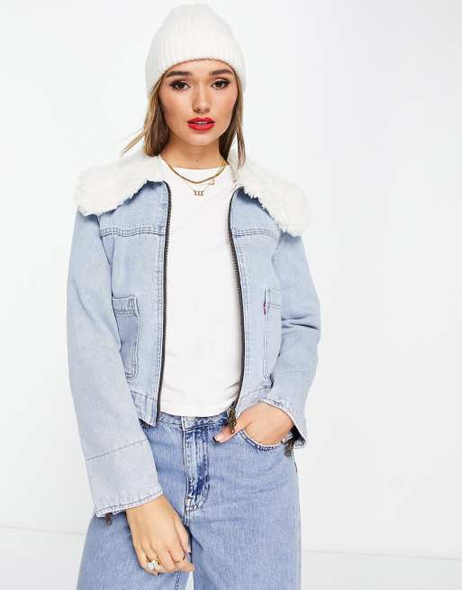 Levi's faux fur denim hotsell trucker jacket