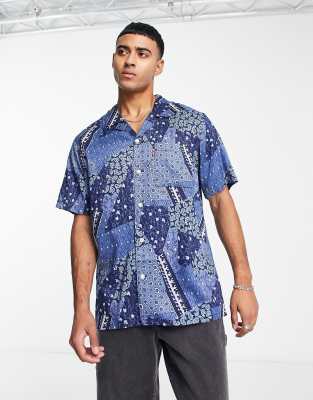 Levi's Revere Collar Shirt In Blue All Over Print