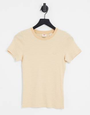 Levi's rib baby tee in cream