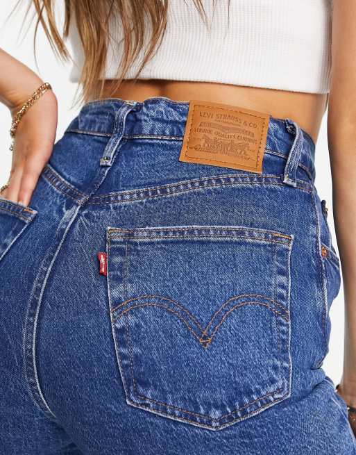 Levi's - Ribcage - Ankellange jeans med lige ben i blå , 3 af 4