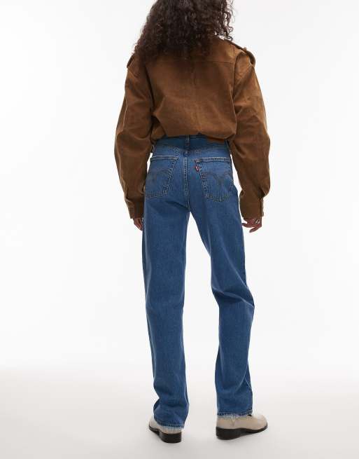 Levi's - Ribcage - Ankellange jeans med lige ben i mellemblå , 2 af 5