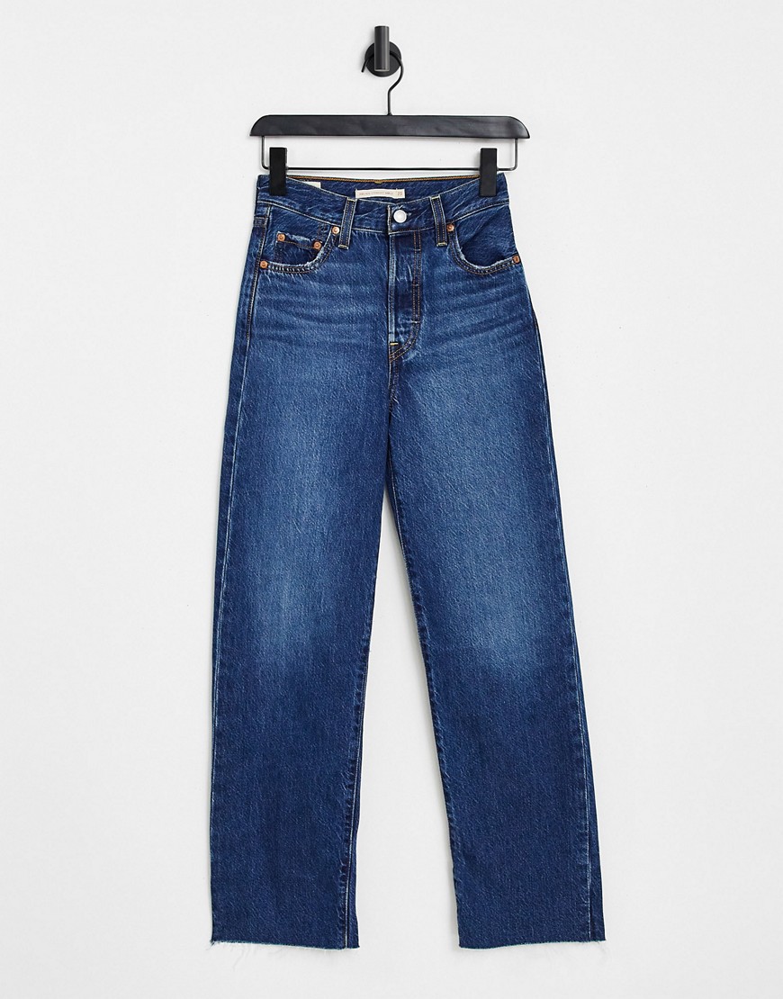 Levi's ribcage ankle jeans in mid wash-Blues