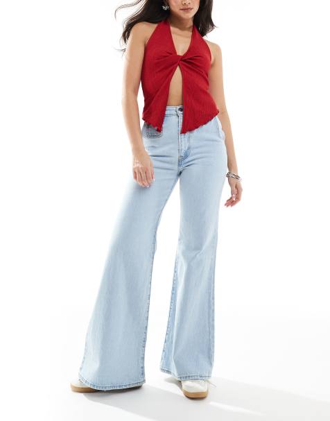 Levi's ribcage bell high rise flare vintage jeans in light blue - view 1