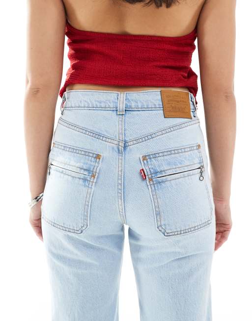 Levi's - Ribcage Bell - Lyseblå jeans med høj talje og svaj i vintage-stil, 4 af 5