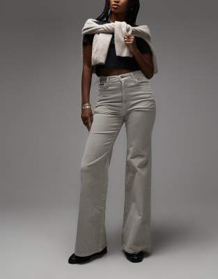 Levi's - Ribcage Bells - Ausgestellte Jeans in hellgrauer Waschung mit hohem Bund