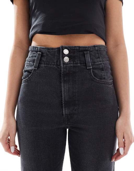Levi's - Ribcage - Bells - Flared jeans met hoge taille en korsetdetail in zwart, 5 van 5