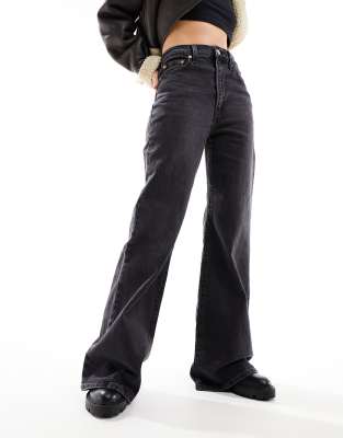 ribcage bells high rise flare jeans in black wash