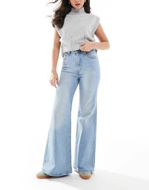 Levi's ribcage bells high rise flare jeans in blue wash