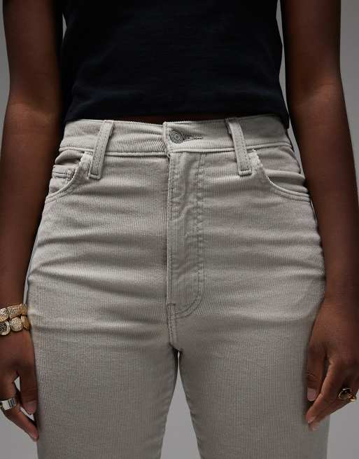 Levi's ribcage bells high rise flare jeans in light grey ASOS