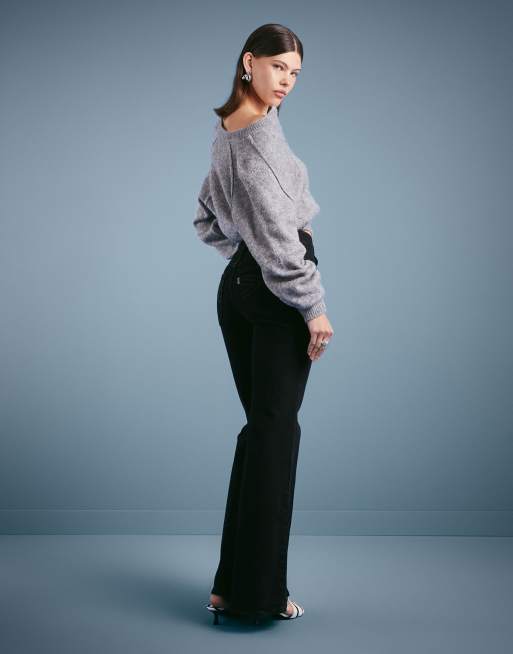 Levi's – Ribcage Bells – Svarta, tvättade, utsvängda jeans med hög midja , 2 av 5
