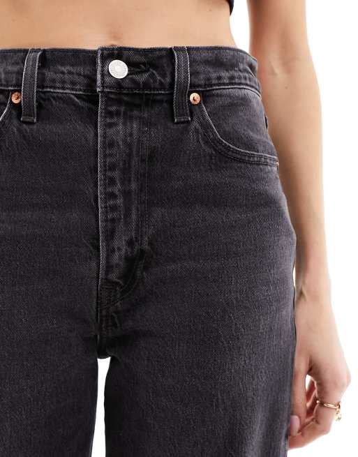 Levi's – Ribcage Bells – Svarttvättade, utsvängda jeans med hög midja , 5 av 5