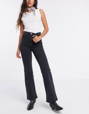 Ribcage bootcut jeans in washed black