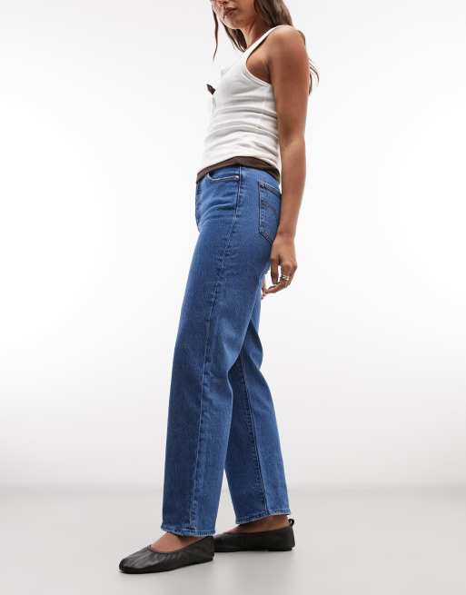 Levi's – Ribcage – Ciemnoniebieskie jeansy o prostym kroju do kostek, 3 z 5