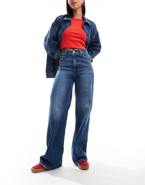 Levi's – Ribcage – Ciemnoniebieskie jeansy z szerokimi nogawkami i podwyższonym stanem - view 1