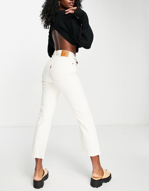 Levi s ribcage crop bootcut jeans in ecru