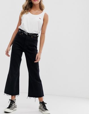 jean cropped flare