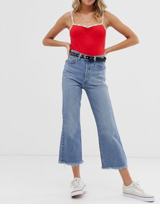 ribcage cropped flare women's jeans