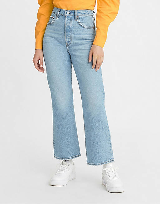 Levi's ribcage crop jeans in light wash