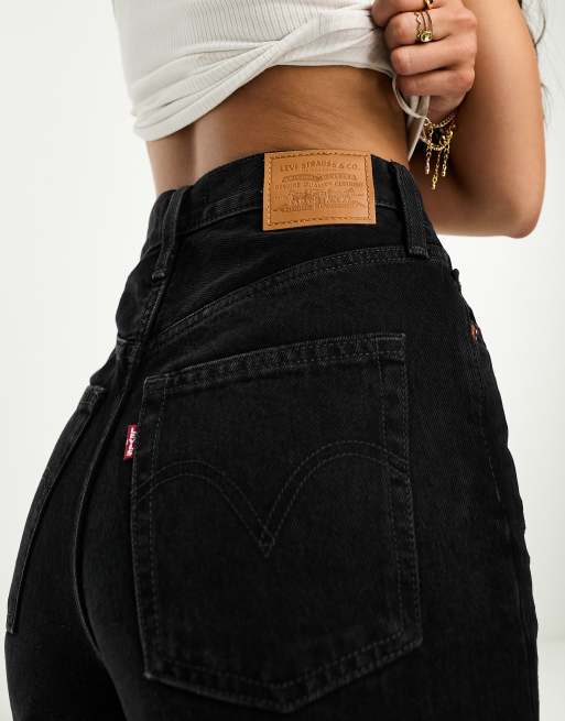 Levi's – Ribcage – Czarne jeansy z szerokimi nogawkami , 3 z 5