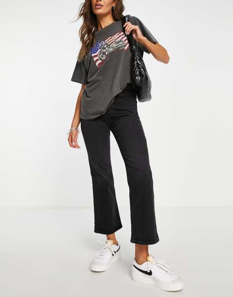 Levi's – Ribcage – Czarne, proste jeansy do kostek - view 1