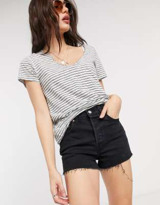 black jean shorts levis