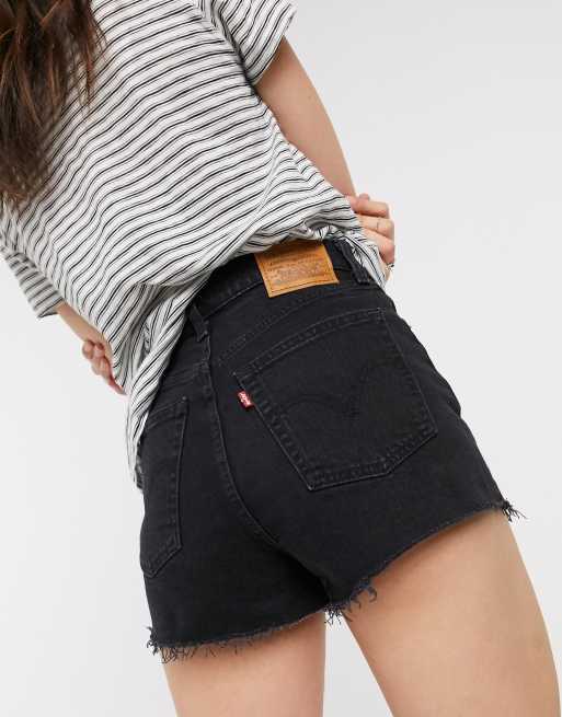 Levis black shop denim shorts