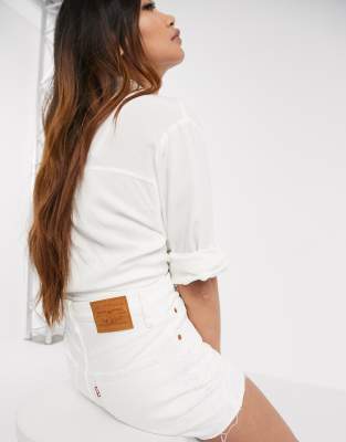 levi's ribcage shorts white