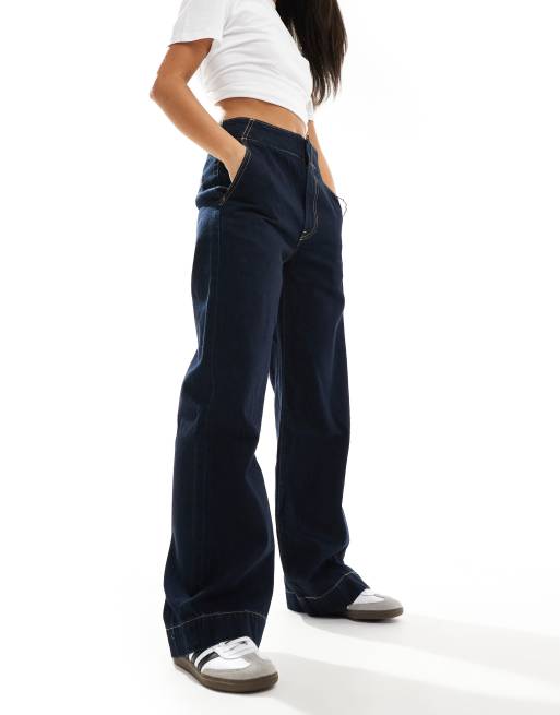 Levi's - Ribcage - Elegante jeans met hoge taille en wijde pijpen in donkerblauw, 3 van 5