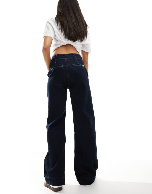 Levi's - Ribcage - Elegante jeans met hoge taille en wijde pijpen in donkerblauw, 5 van 5