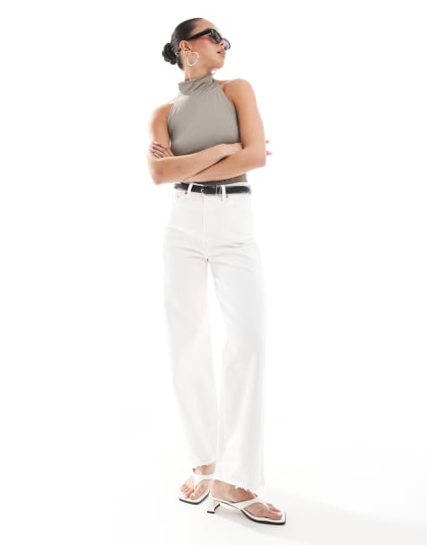 Levi's - Ribcage - Enkeljeans met rechte pijpen in ecru - view 1