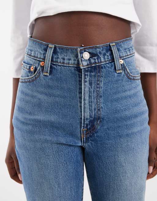 Levi's Ribcage flare-jeans i mellanblå, 5 av 5