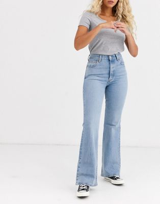 Levi's Ribcage flare jeans in blue | ASOS