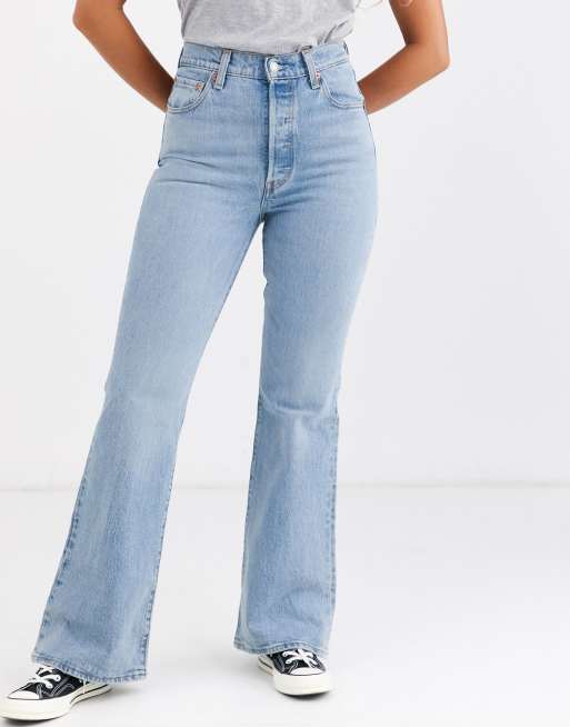 Levi's Ribcage flare jeans in blue | ASOS