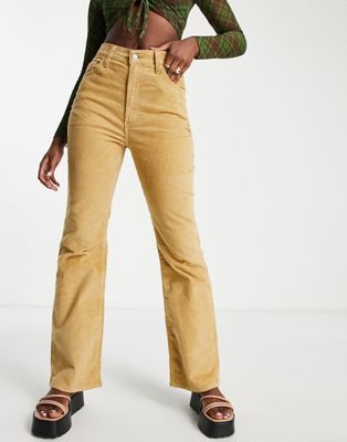 Levi's ribcage flare jeans in tan