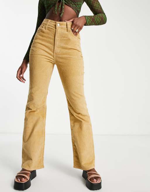 Levi's ribcage flare jeans in tan | ASOS